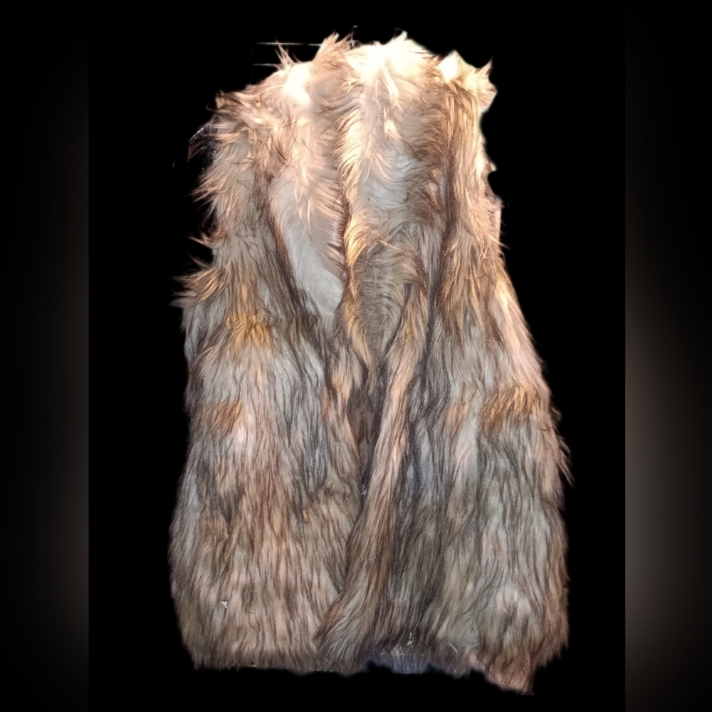 Charlotte Russe Fur Vest With A Silky Brown Inlay